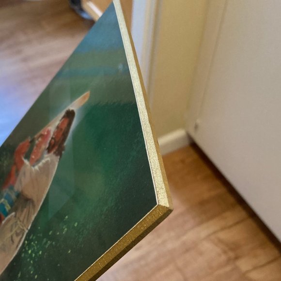 Jesus Baseball cross wall decor hard back gold trim - Picture 3 of 7